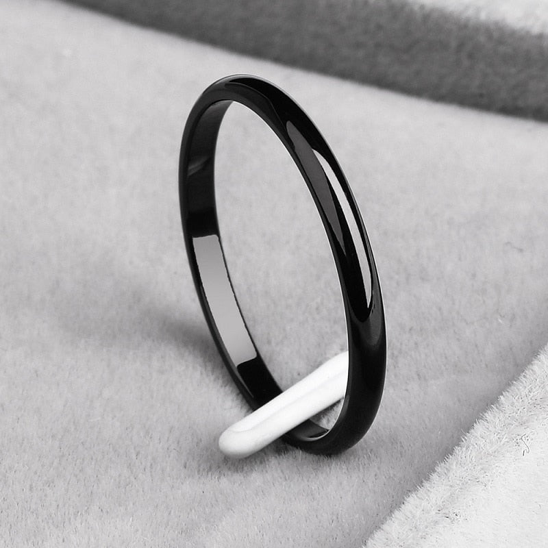 2mm titanium steel tricolor combination ring simple smooth fashion ring for a woman or man wedding gift