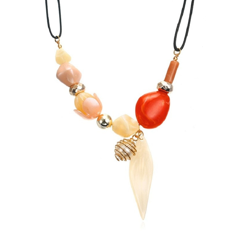 2020 fashion Sweater chain statement necklace & pendants vintage boho acrylic collar choker necklace for women Jewelry