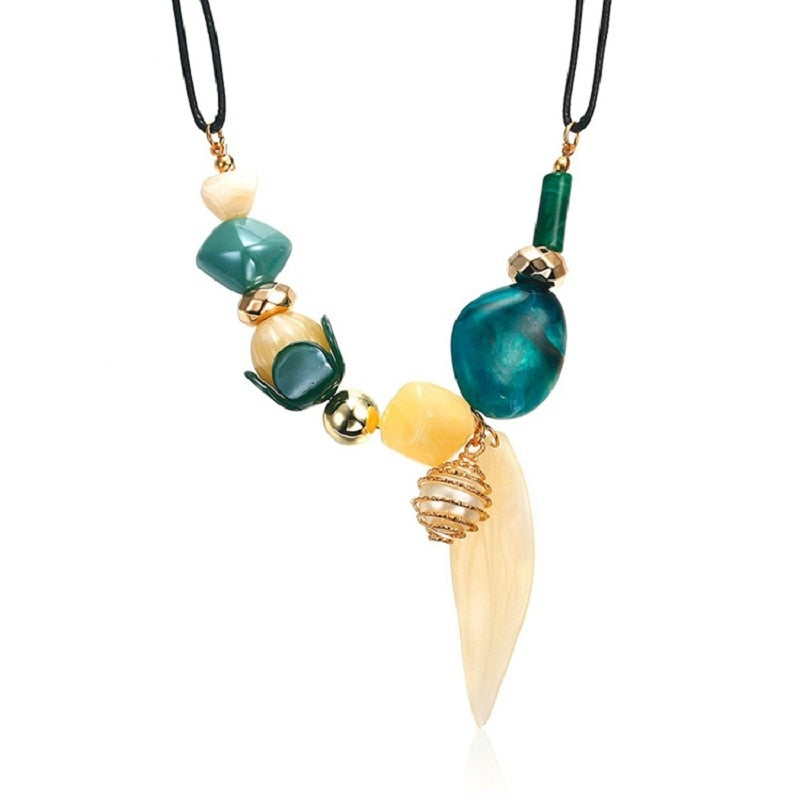 2020 fashion Sweater chain statement necklace & pendants vintage boho acrylic collar choker necklace for women Jewelry