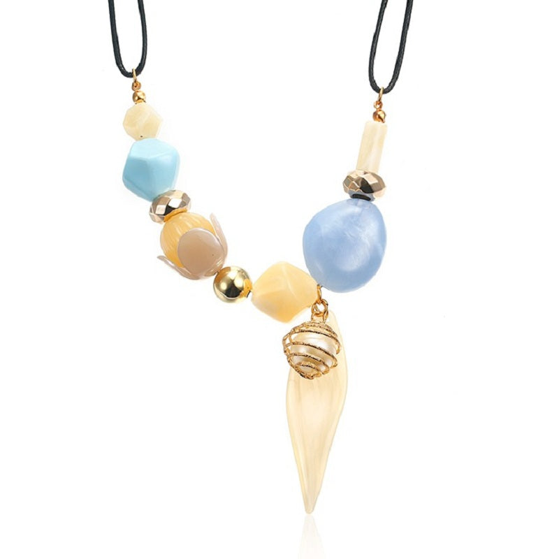 2020 fashion Sweater chain statement necklace & pendants vintage boho acrylic collar choker necklace for women Jewelry