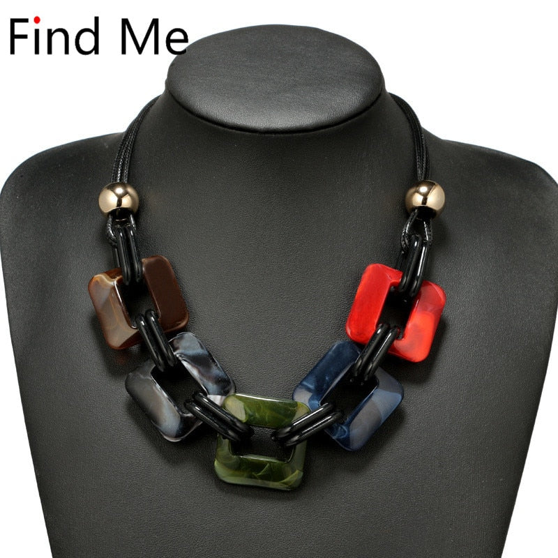Find Me Power Leather Cord Statement Necklace & Pendants Vintage Weaving Collar Choker Necklace For Women Jewelry