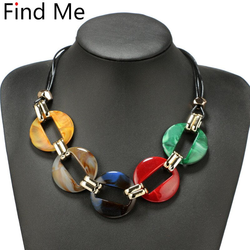 Find Me Power Leather Cord Statement Necklace & Pendants Vintage Weaving Collar Choker Necklace For Women Jewelry