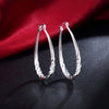 Fine 18K gold plated 925 Sterling Silver oval Rope 4.4cm hoop earrings for woman party Jewelry Wedding Christmas Gifts