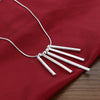 Fine 925 Stamped Silver Charms five pillars necklaces for women party wedding Jewelry Christmas gifts