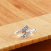 Fine 925 Stamped Silver  crystal Ring For women adjustable size party wedding engagement Jewelry Couple gifts
