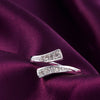 Fine 925 Stamped Silver  crystal Ring For women adjustable size party wedding engagement Jewelry Couple gifts