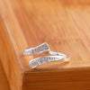 Fine 925 Stamped Silver  crystal Ring For women adjustable size party wedding engagement Jewelry Couple gifts