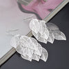 Fine 925 Sterling Silver Tassel Layered Leaves Drop Earrings for Woman party Trendsetter wedding Jewelry Holiday gift