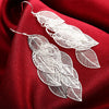 Fine 925 Sterling Silver Tassel Layered Leaves Drop Earrings for Woman party Trendsetter wedding Jewelry Holiday gift