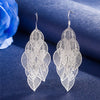 Fine 925 Sterling Silver Tassel Layered Leaves Drop Earrings for Woman party Trendsetter wedding Jewelry Holiday gift