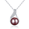 Fine 925 Sterling Silver Women Pearl Pendant Necklaces Multi Color Pearl June Birthstone Free Drops OEM   orders