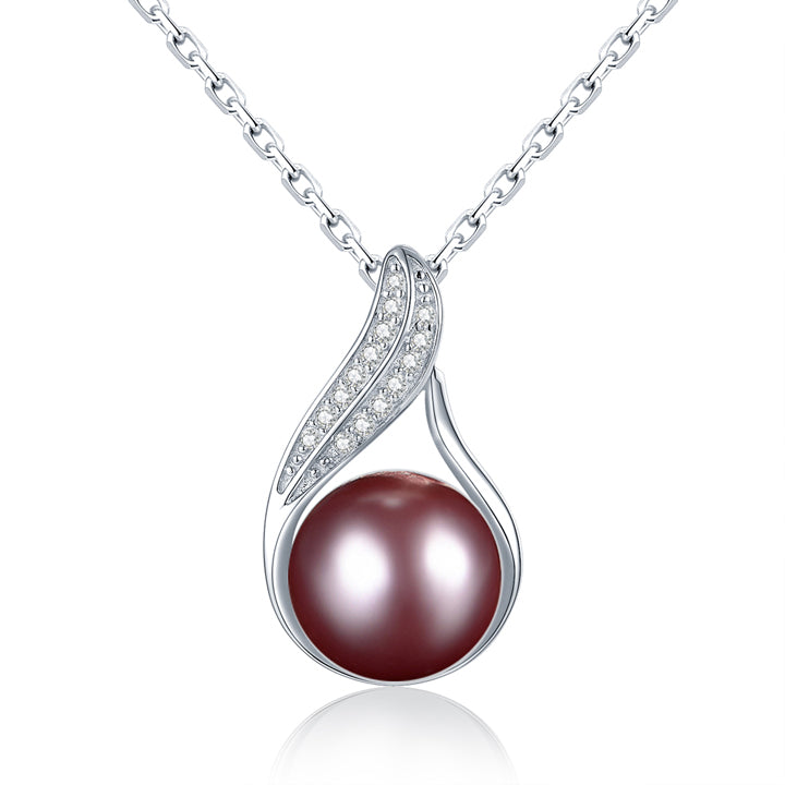 Fine 925 Sterling Silver Women Pearl Pendant Necklaces Multi Color Pearl June Birthstone Free Drops OEM   orders