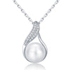 Fine 925 Sterling Silver Women Pearl Pendant Necklaces Multi Color Pearl June Birthstone Free Drops OEM   orders