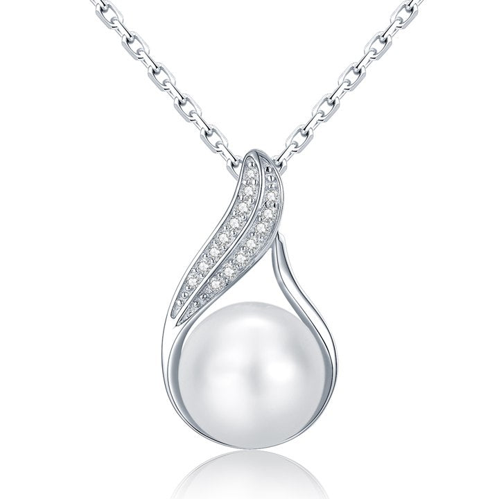 Fine 925 Sterling Silver Women Pearl Pendant Necklaces Multi Color Pearl June Birthstone Free Drops OEM   orders