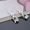 Fine 925 Sterling Silver noble crystal Drop Earrings for woman charms Jewelry got engaged party wedding Christmas Gifts