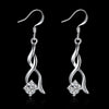 Fine 925 Sterling Silver noble crystal Drop Earrings for woman charms Jewelry got engaged party wedding Christmas Gifts