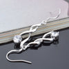 Fine 925 Sterling Silver noble crystal Drop Earrings for woman charms Jewelry got engaged party wedding Christmas Gifts