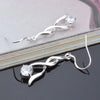 Fine 925 Sterling Silver noble crystal Drop Earrings for woman charms Jewelry got engaged party wedding Christmas Gifts