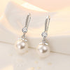 Fine 925 Sterling silver classic crystal pearl earrings for women designer jewelry party wedding holiday gifts