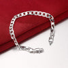 Fine 925 silver 6MM geometry Chain Bracelets necklaces for women man designer party wedding jewelry sets gifts