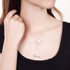 Fine 925 sterling Silver Pretty rose flower necklace earrings rings for women Jewelry set Party wedding accessories gift