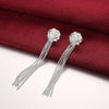 Fine 925 sterling Silver Pretty rose flower necklace earrings rings for women Jewelry set Party wedding accessories gift