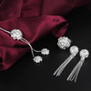 Fine 925 sterling Silver Pretty rose flower necklace earrings rings for women Jewelry set Party wedding accessories gift
