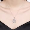 Fine 925 sterling Silver elegant water drop pattern Pendant Necklace earring For Women  party wedding Jewelry sets