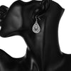 Fine 925 sterling Silver elegant water drop pattern Pendant Necklace earring For Women  party wedding Jewelry sets