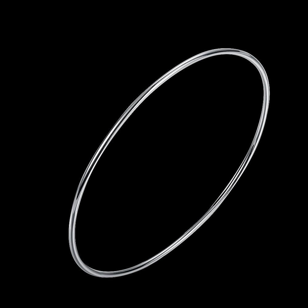 Fine 925 sterling Silver fine Simple circle bangle bracelet for woman Party wedding Jewelry Christmas gifts