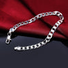 Fine 925 sterling silver Classic 6MM geometric side chain Bracelet for man woman Wedding party gifts temperament jewelry