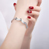 Fine 925 sterling silver original Frosted wave Star River bracelets adjustable Bangles for women jewelry party wedding