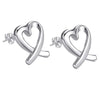 Fine Charms 925 Sterling Silver romantic heart stud Earrings for Women Holiday gifts classic party Jewelry