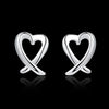 Fine Charms 925 Sterling Silver romantic heart stud Earrings for Women Holiday gifts classic party Jewelry