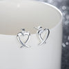 Fine Charms 925 Sterling Silver romantic heart stud Earrings for Women Holiday gifts classic party Jewelry