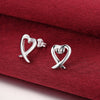 Fine Charms 925 Sterling Silver romantic heart stud Earrings for Women Holiday gifts classic party Jewelry