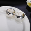 Fine Charms 925 Sterling Silver Smooth round Earrings for Women Holiday gifts classic party wedding Jewelry