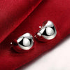 Fine Charms 925 Sterling Silver Smooth round Earrings for Women Holiday gifts classic party wedding Jewelry
