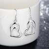 Fine Charms 925 Sterling Silver romantic love heart Earrings for Women party wedding Jewelry Pretty Couple gifts