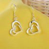 Fine Charms 925 Sterling Silver romantic love heart Earrings for Women party wedding Jewelry Pretty Couple gifts