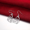 Fine Charms 925 Sterling Silver romantic love heart Earrings for Women party wedding Jewelry Pretty Couple gifts