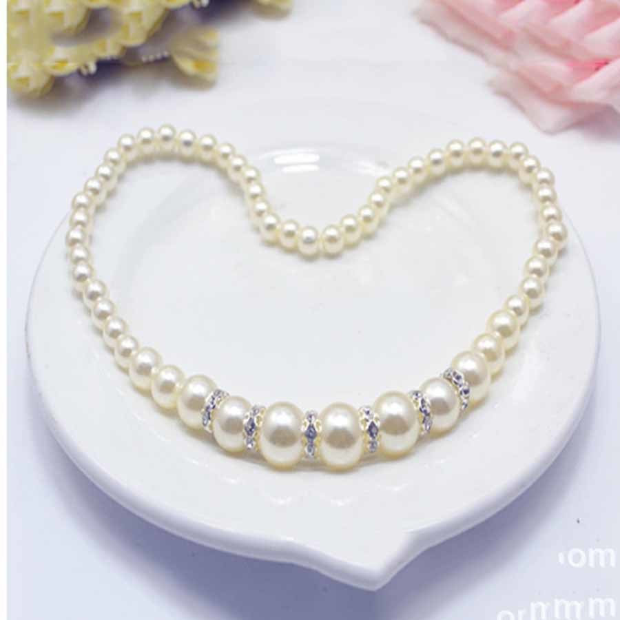 Fine Chokers Necklace Jewelry 8mm Simulated Pearl Necklace Fashion Statement Imitate Pearl Beads For Wedding Party Decoration