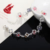 Fine Colored zircon lattice 925 sterling silver Bracelets for woman  designer jewelry Wedding party gifts temperament