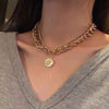 Fine Chain Necklace Thick Chain Necklace Double Personality Chain Hip-hop Neck Short Clavicle Chain Women