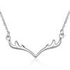 Fine Jewelry 925 Sterling Silver Necklaces For Women Jewelry Real Solid Sterling Silver Deer Antler Pendant Necklaces Wholesale