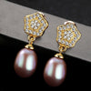 Fine Jewelry Classic Star Stud Earrings Oval Natural Pearl with S925 Silver Brincos for Women Party Bijoux