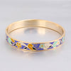 Fine Jewelry Colorful Clothing jewelery 10mm wide Flower Bracelet Bangle for Women High-grade Steel Jewelry Holid gifts