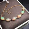 Fine Jewelry Real 18K Rose Gold AU750 G18K 100% Natural AU Opal Gemstones Love Jewellery Bracelets for women Fine Bracelet