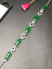 Fine Jewelry Real 18K Rose Gold AU750 Myanmer Origin Natural Green Jade Gemstone Female Bracelets for Women Fine Bracelets