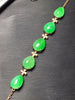 Fine Jewelry Real 18K Rose Gold AU750 Myanmer Origin Natural Green Jade Gemstone Female Bracelets for Women Fine Bracelets